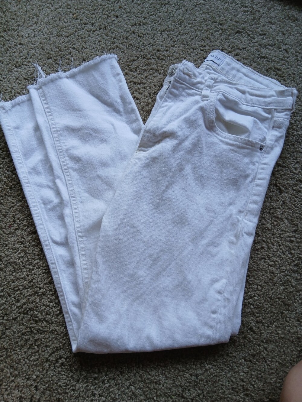 Zara White High-Rise Straight Jeans